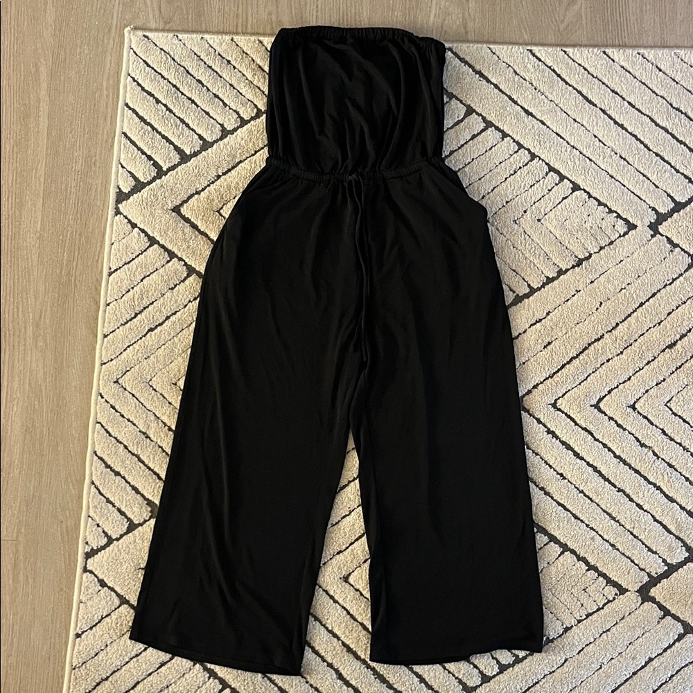 Express Elegant Black Wide Leg Jumpsuit with Pockets
